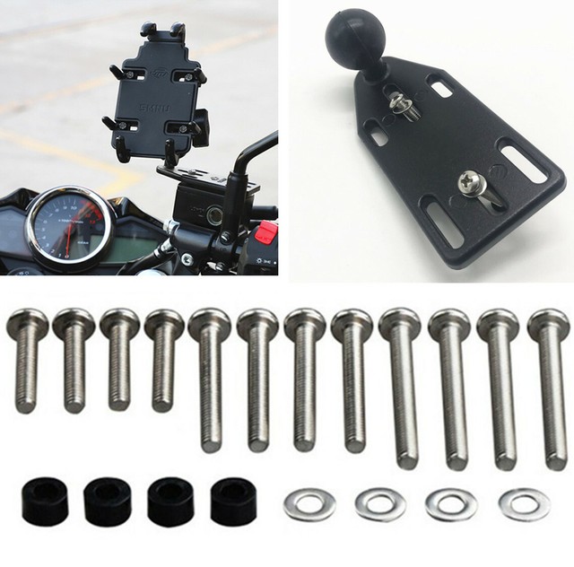 Motorcycle Brake Lever Reservoir Cover Mount Base 1" Ball For Camera