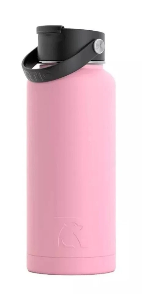 Botella de agua aislada al vacío RTIC 32 oz acero inoxidable metal flamenco rosa NUEVO Foto 4 de 4