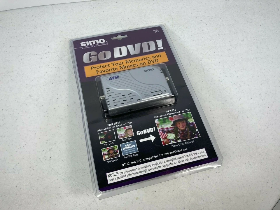 Sima Go DVD Converter 32100 New Old Stock Sealed DV 8mm Hi-8 VHS S-VHS DVD PAL - Image 2 of 4