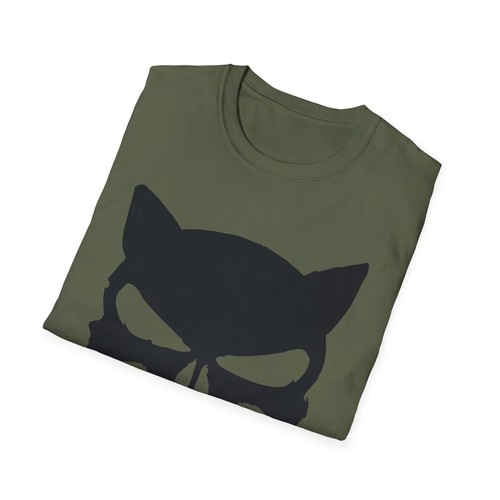 Cat Punisher Skull Unisex Softstyle T-Shirt - Picture 15 of 27