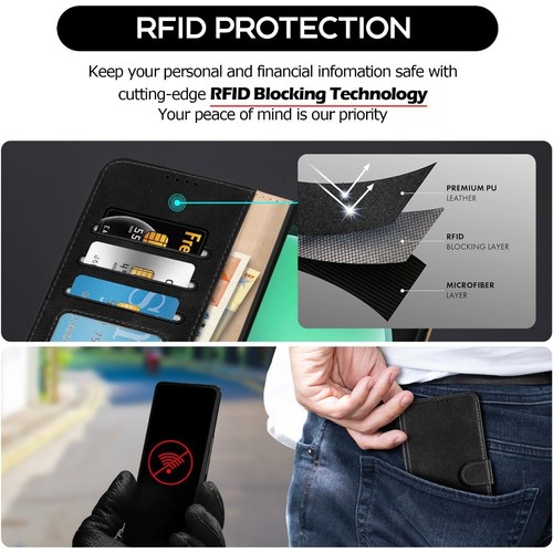 Case For Samsung Galaxy S24 FE,Leather Wallet RFID Book Flip Stand Phone Cover - Picture 4 of 21