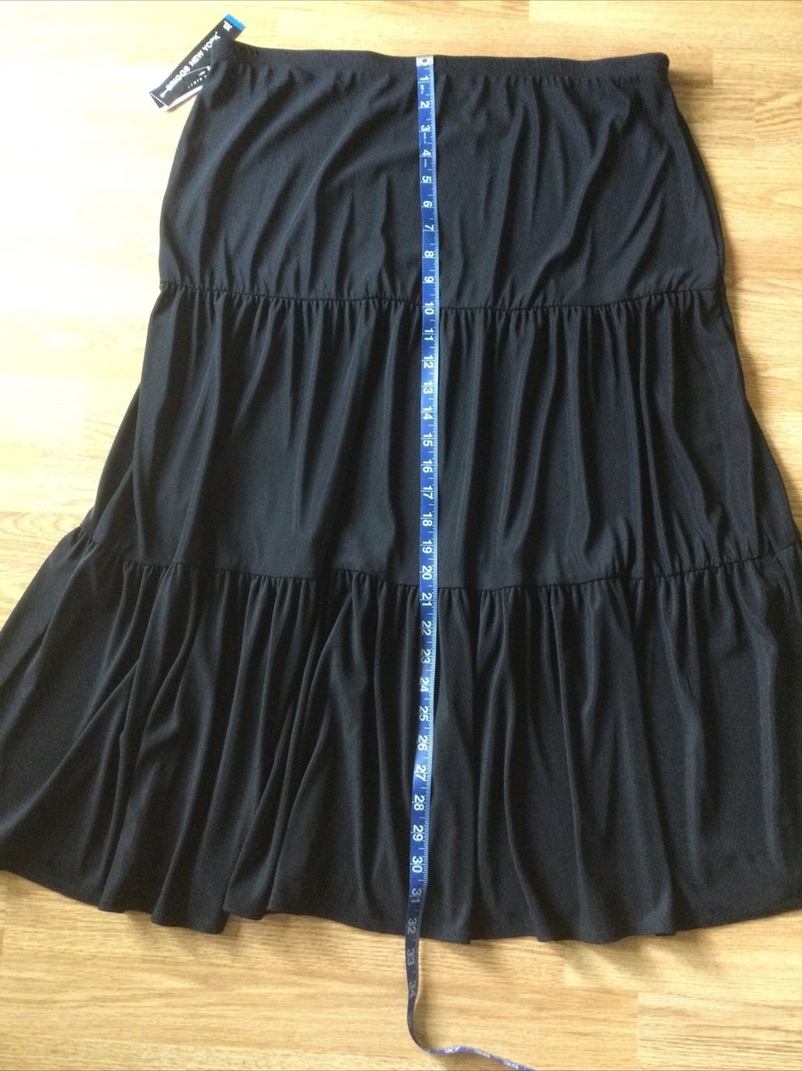 Briggs New York Black Jersey Skirt 3 -Tier XL Made in USA Briggs New York Black Jersey Skirt 3 -Tier XL Made in USA