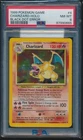PSA 8 CHARIZARD 1999 Pokemon Base Unlimited #4/102 Holo BLACK DOT ERROR NM-MINT