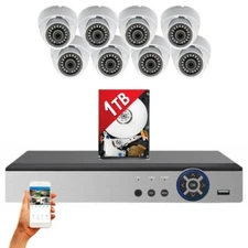 Evertech 8 Channel CCTV system 1080p HD Indoor Outdoor Dome security Cameras 1TB