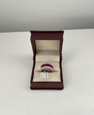 Ruby Emerald Faceted Cut Ring