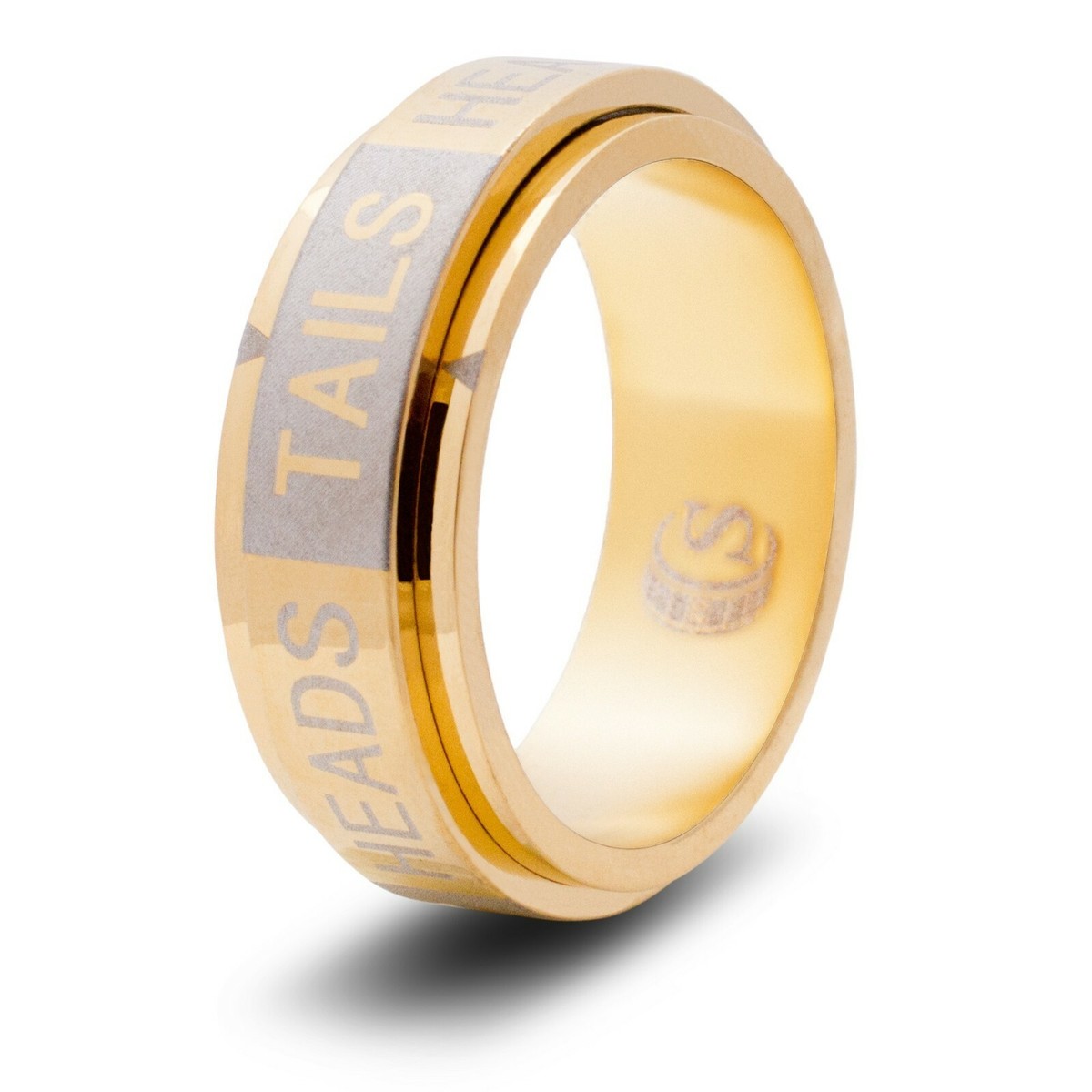 Heads Tails Coin Flip Dice Random Number Spinner Ring RPG - GOLD Size 9.5 |  eBay
