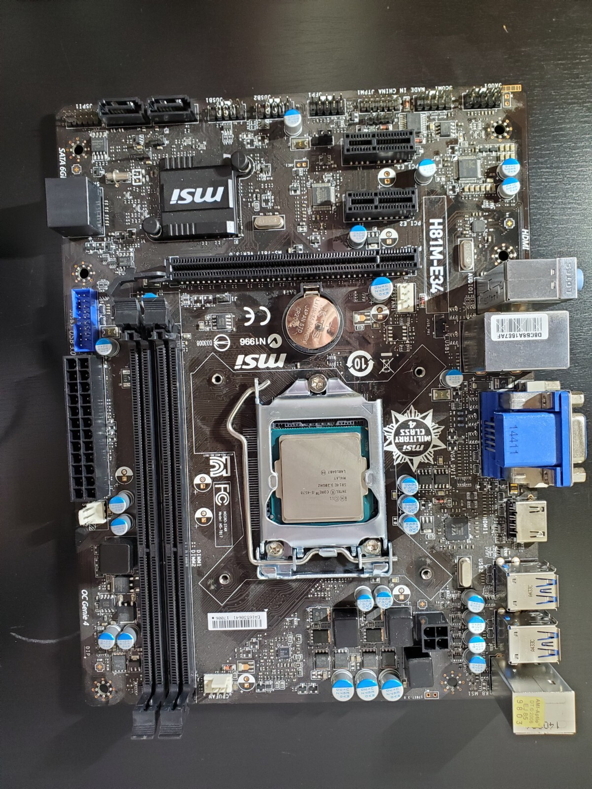 MSI H81ME34 mATX Motherboard LGA 1150 Corsair H90 AIO Intel i54570 eBay