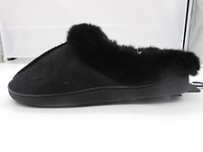 Cuddl Duds Furry Black Slip On Slippers Women's Size 11-12