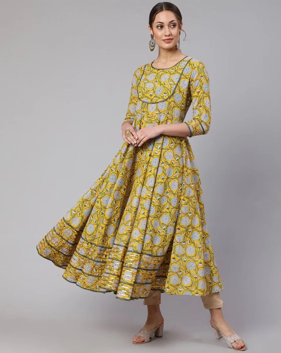 Ladies Rayon Yellow Kurti, Size: M at Rs 450 in Konnagar | ID: 25318793055