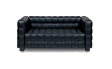 Ultra Modern cube Button kubus design PU leather love seat in black or white 