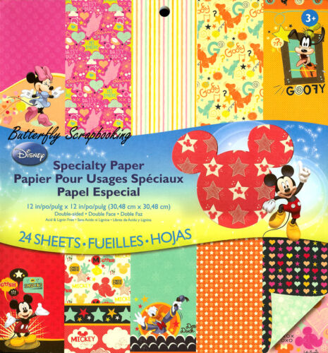 Disney Mickey & Friends 12x12 tampon papier scrapbooking 24 feuilles EK SUCCÈS neuf - Photo 1 sur 1