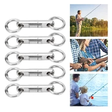 5pcs/lot Stainless Steel Column Type  Ring Bearing Swivel Fishing Swivels