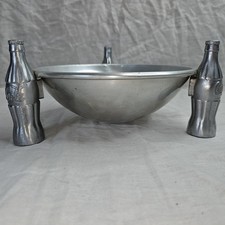 Vintage 1935 Coca-Cola Pretzel Bowl Aluminum Bottle Leg Advertising Display