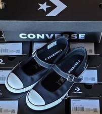Converse YOUTH Size 2 CTAS Dainty Mary Jane Black White Slip On Shoes NEW