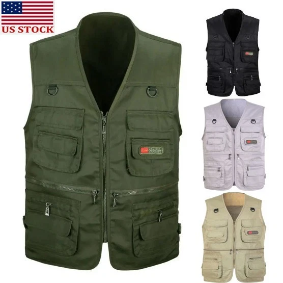 Mens Multi Pocket Vest Cargo Utility Fishing Hiking Camping Gilet Waistcoat Tops
Opens in a new wind