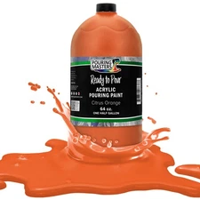 Pouring Masters Citrus Orange 64-Ounce Bottle Water-Based Acrylic Pouring Paint