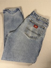 Vintage Dickies Light Wash Relaxed Fit Straight Leg Jeans - 36x30
