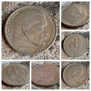 5 Reichsmark Paul von Hindenburg 1935 A Deutsches Reich Münze 900er Silber