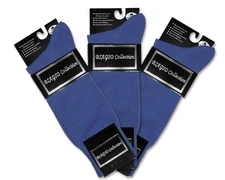 3 Pair of Biagio Solid ROYAL BLUE Color Mens COTTON Dress SOCKS