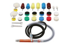 Image of POWER-TEC 92559 Pneumatic Detail Polishing Tool Kit 29 Pieces Air Powered Buffer