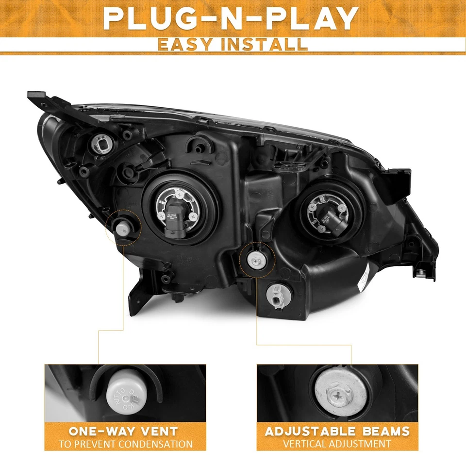 Pair Headlights For 2005-2007 Honda Odyssey Headlamps Left+Right Foto 3 de 4