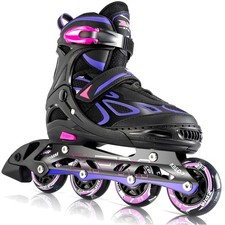 Inline Skates Kinder Damen Herren verstellbar LED Rad Größe