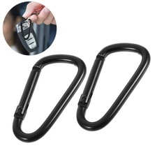 5Pcs Durable Black Aluminum Alloy Carabiners for Kids Backpack Key Chain Clips