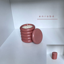 Bougie parfumée artisanale - Pot en jesmonite fait main - Parfum cerise