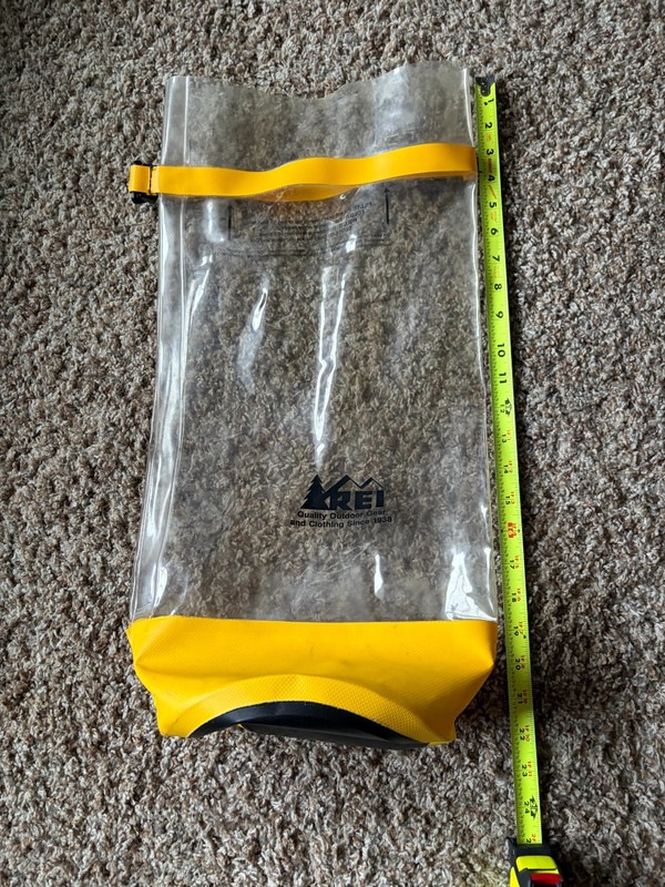 Vintage REI Roll Top Dry Bag Clear PVC See Through Camping Rafting 11 x 22