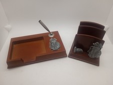  Wood Golf 19th Hole Office Desk Set Pencil O...