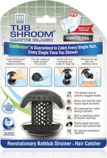 TubShroom Ultra Stainless Steel Drain Protector, Hair Catcher Strainer for Bathr
