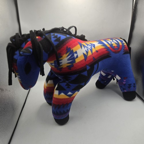Pendleton Gund Franklin Horse Aztec Wool Cotton Southwestern Plush Purple