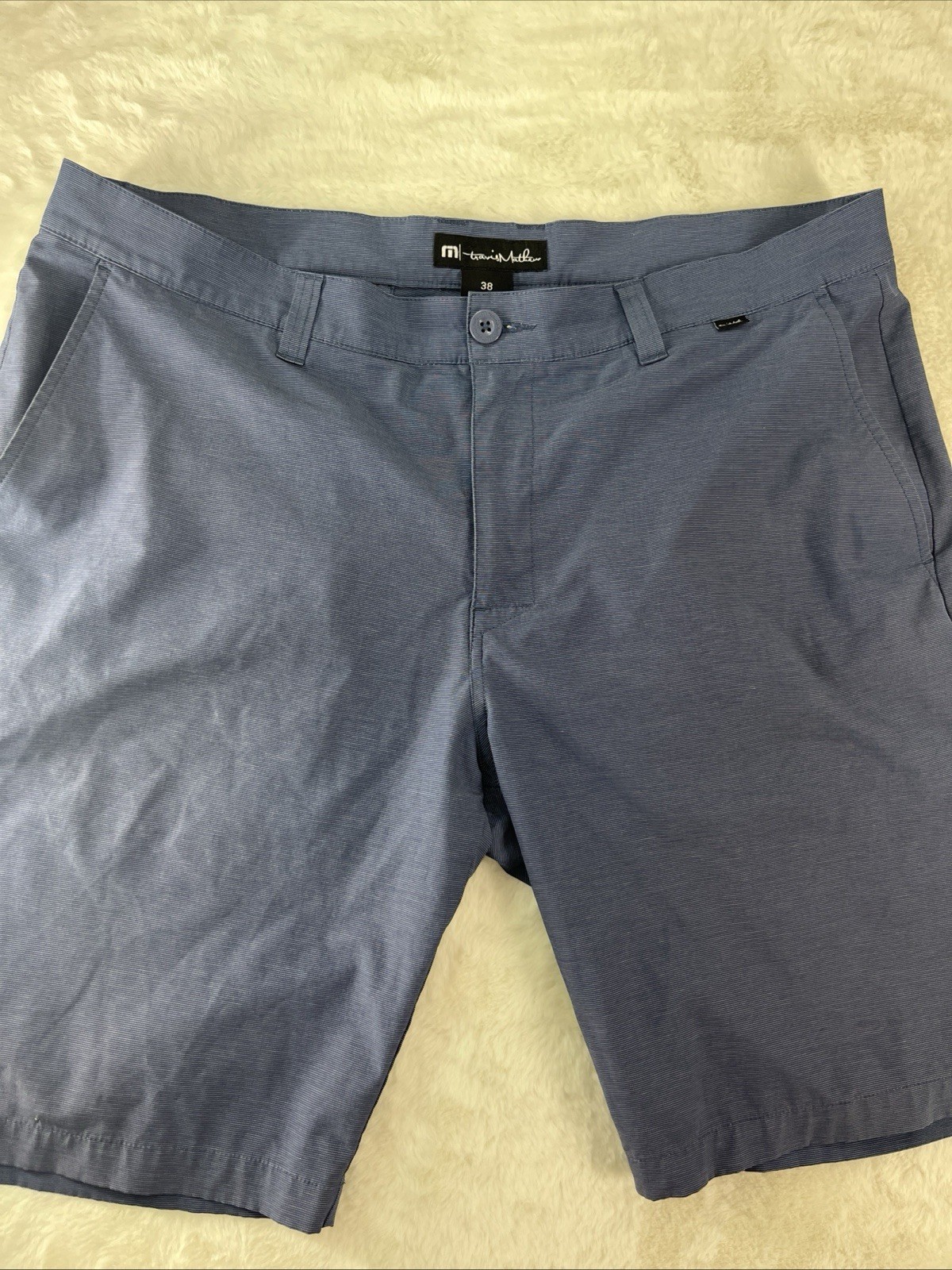 Travis Mathew Blue Shorts Men’s Size 38 Stretch waistband Style Beck