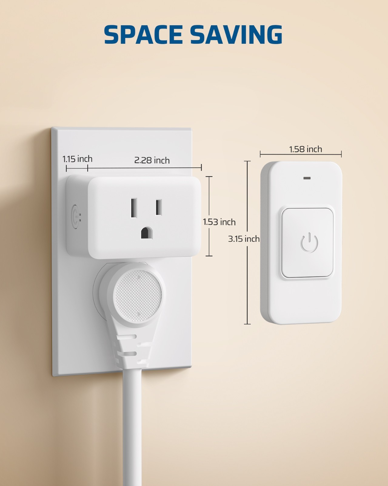 Large Button Wireless Remote Control Outlet Plug for Elderly & Seniors 100FT