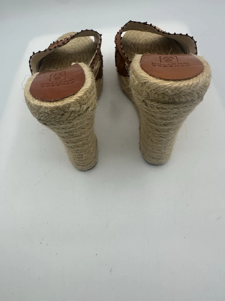 Alpargata de tela marrón Stubbs & Wootton tacón de cuña sin cordones para mujer talla 38/7,5 Foto 3 de 4