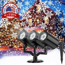 Proyector Navidad Exterior Copo de Nieve Impermeable Luces Ajustables Decoracion