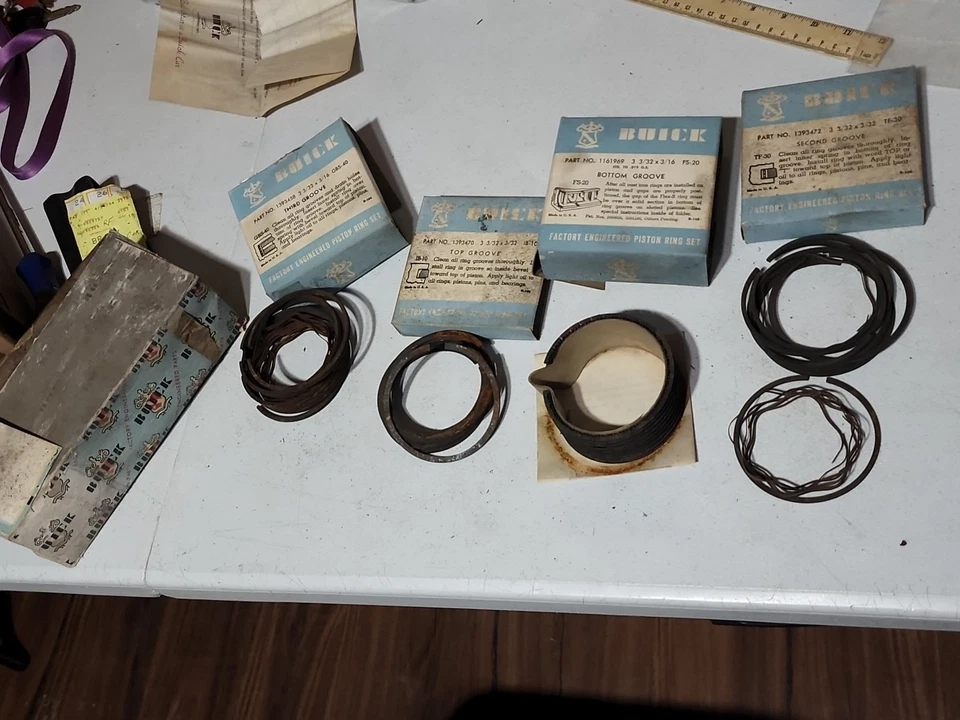 Винтажный 1940-49 Buick 40, 50 NOD поршневое кольцо набор GM P/N 1171211? См. описание - Изображение 2 из 4