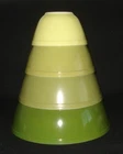 PYREX - 4 pc. Yellow - Green VERDE Mixing, Nesting Bowl Set