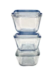 Vintage Fire King Sapphire Blue Philbe Refrigerator Dish Set of 3 w/ Lids 1940s