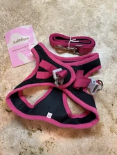Size L Rabbitgoo Lightly Padded Dog Harness In Pink With Leash