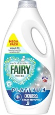 Fairy Non Bio Washing Laundry Liquid Detergent 46 Washes Platinum Stain Removal