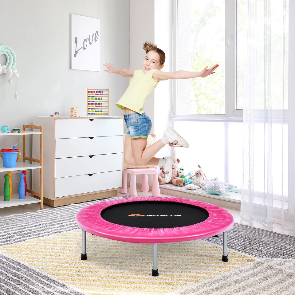 Trampolín reboteador Goplus 38" adultos niños ejercicio entrenamiento con resortes acolchados Foto 2 de 4