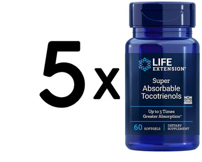 5 x Life Extension Super Absorbable Tocotrienols - 60 softgels (466,63 EUR/kg)