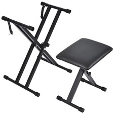 Keyboard Stands and Bench Set,Double-X Keyboard Stand Adjustable  Portable