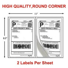 50-20000 Premium 8.5x5.5 Round Corner Shipping Labels Half Sheet Self Adhesive