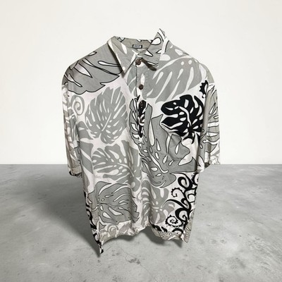 Manuhealii Hawaii Mens Large Aloha Shirt Floral Tropical Rayon Button Down