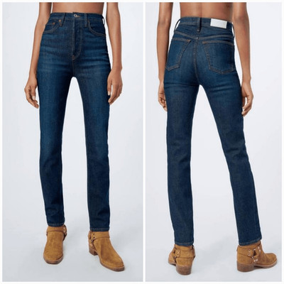 NWT Re/Done Ultra High Rise Tapered Ankle Crop Power Stretch in Worn Heritage 29