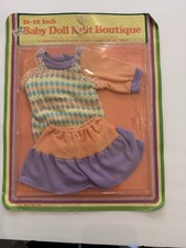 "Traje boutique tejido muñeca bebé vintage se adapta a muñecas de 16-18"" incluido parche de repollo"