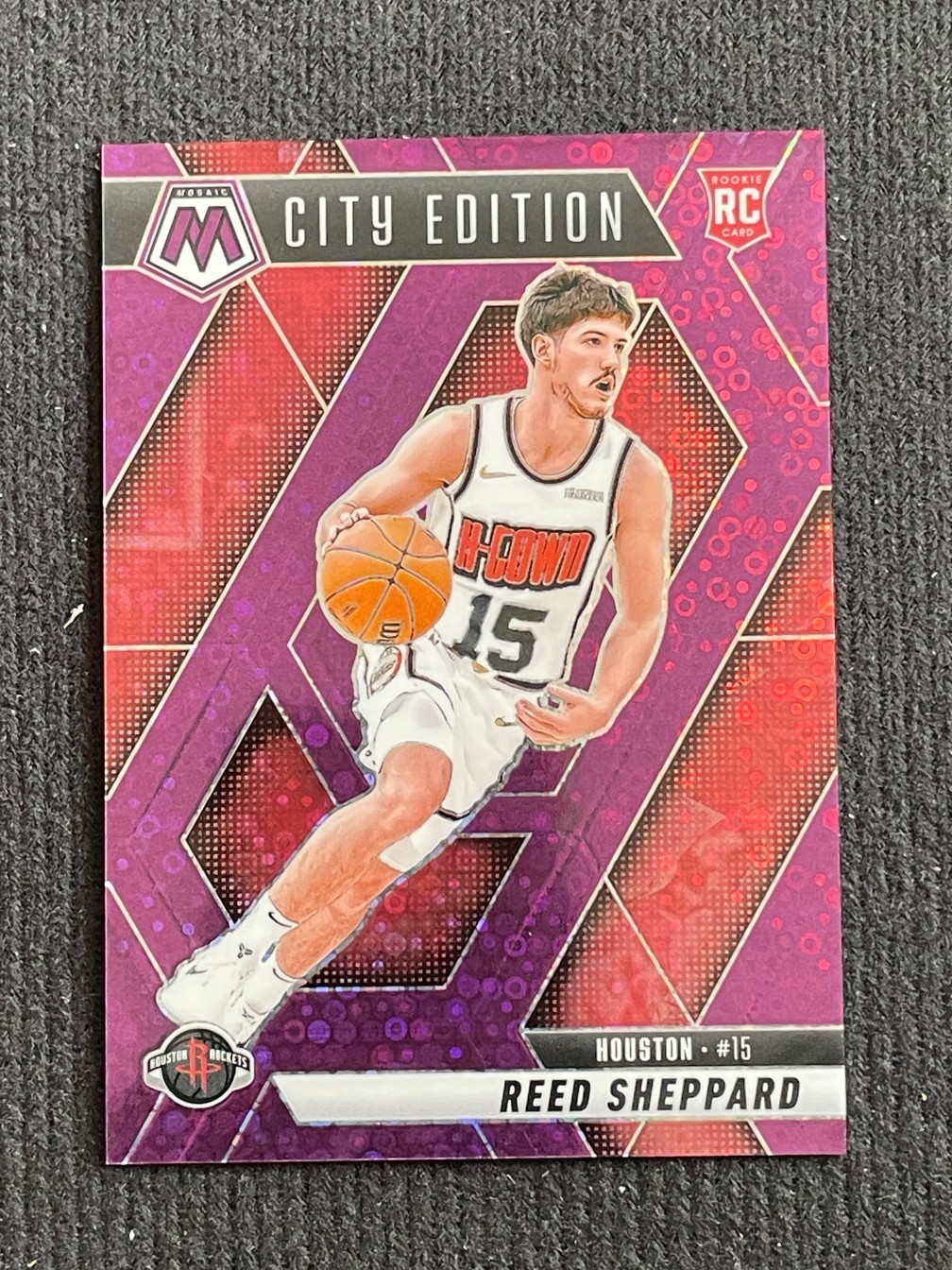 Reed Sheppard 2024-25 Panini Mosaic Fast Break City Purple /50 #276