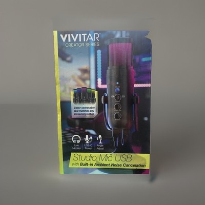 Vivitar Creator Series Studio Mic USB Ambient Noise Cancelation LED Color Change